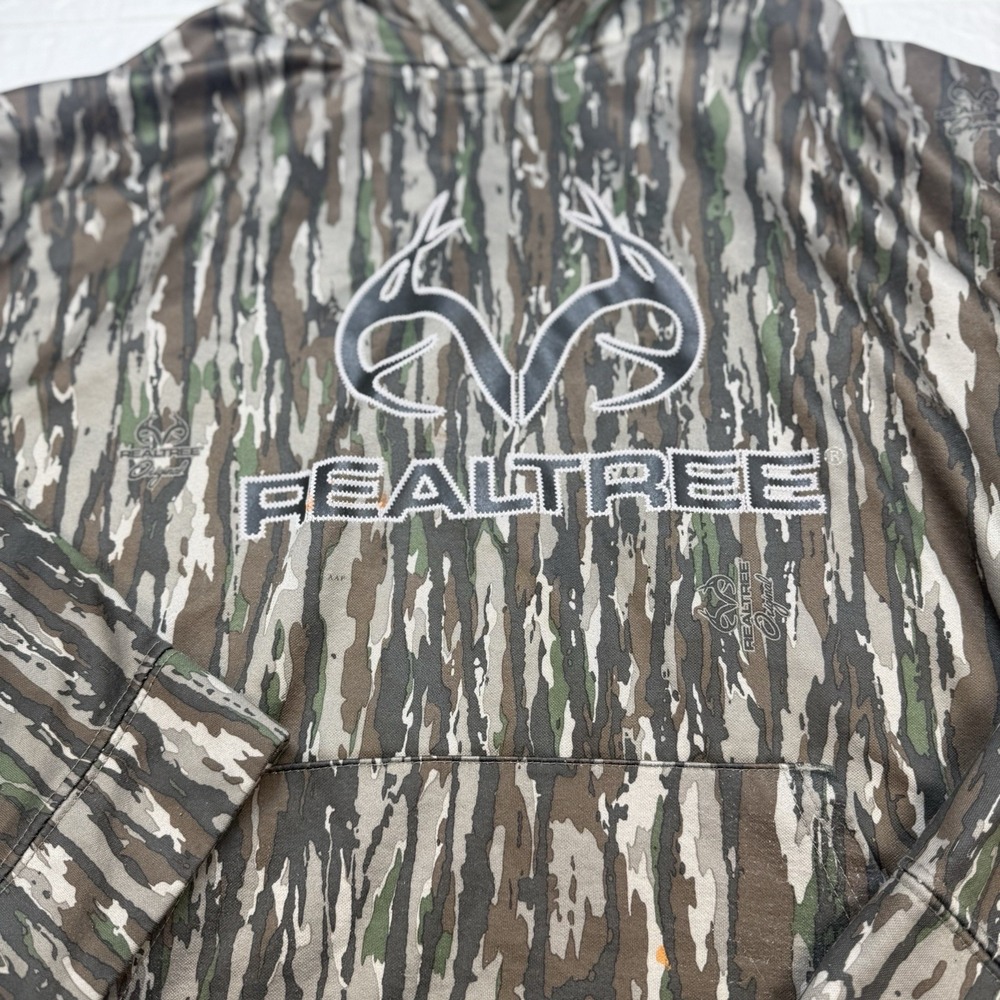 Realtree Hoodie Sweatshirt Mens Large Camouflage Logo Hunting Pullover Outdoor